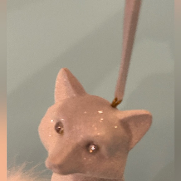 NEW Z Gallerie White Fox Glittery Christmas Figurine (Set of 2) - Picture 4 of 5